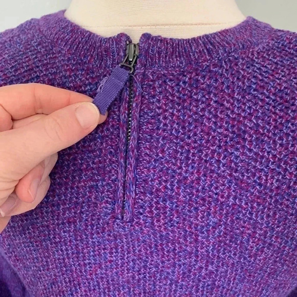 Talbots purple and red cable sweater - Picture 3 of 9